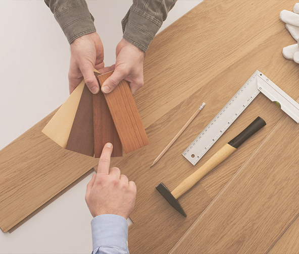 Choosing swatches of wood flooring options