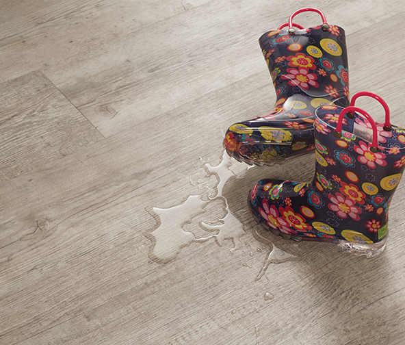 water resistant laminate holding up to rain boots