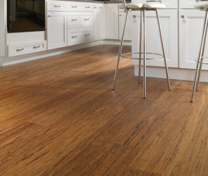 Classic hardwood look resilient kitchen flooring