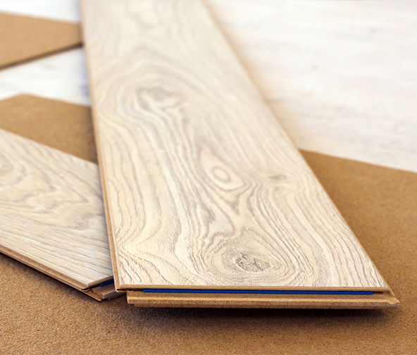 Closeup image of an engineered hardwood plank